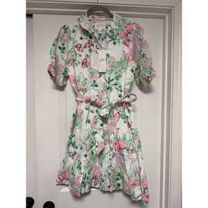 Lilly Pulitzer, Sashria Dress Oversized Orchids on the Avenue All over Print, 8